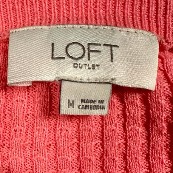 LOFT Coral Long Sleeve Asymmetrical Hem Sweater Size M - Picture 17 of 17